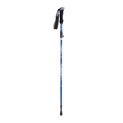 접이식 워킹 스틱 야외 하이킹 트레킹 텔레스코픽 지팡이 5 섹션 미끄럼 방지 워킹 폴 쉽게 가방에 넣어, {"크기":"하나"}, Blue