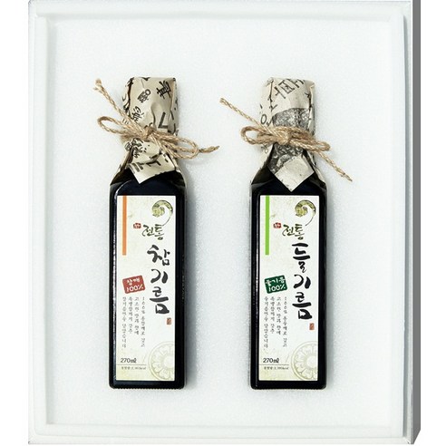 요하피플 참기름선물세트 옛맛1호 (참기름270ml+들기름270ml) (종이가방), 2개, 270ml