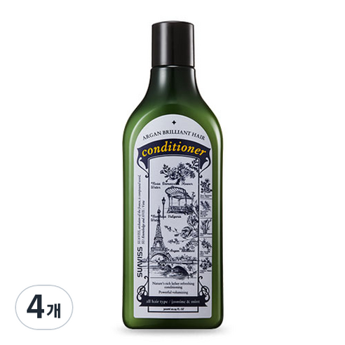 수아비스 아르간 브릴리언트 헤어 컨디셔너, 300ml, 4개