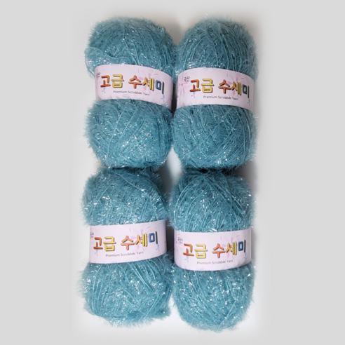 울클럽 별꽃수세미 만들기 DIY 고급수세미실 80g 4볼세트 (총 320g), 165민트데님, 1개