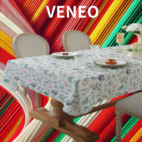 veneo 방수 식탁보 테이블보, 4인(130x180 cm), 그린 바이올렛, 1개