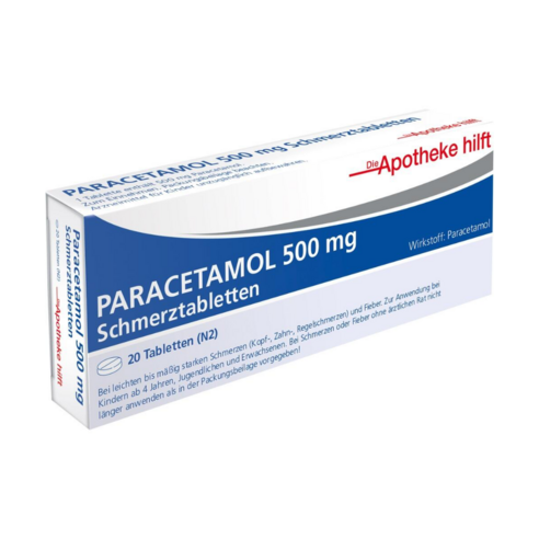 [독일 내수 정품](파라세타몰)PARACETAMOL 500 mg Die Apotheke hilft Tabletten 20St, 1개, 20정