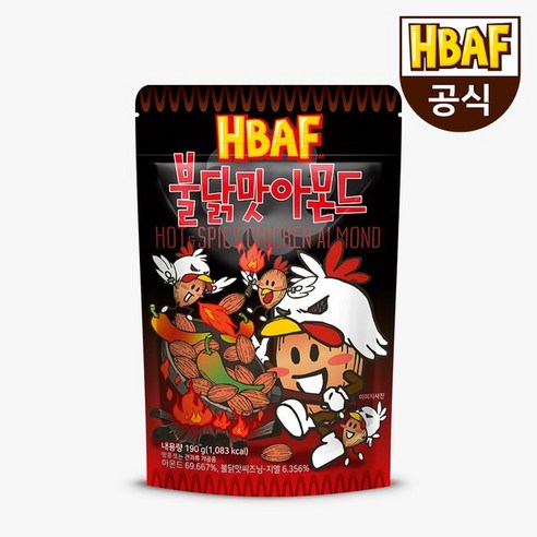 HBAF [본사직영] 불닭맛 아몬드 190g, 1개