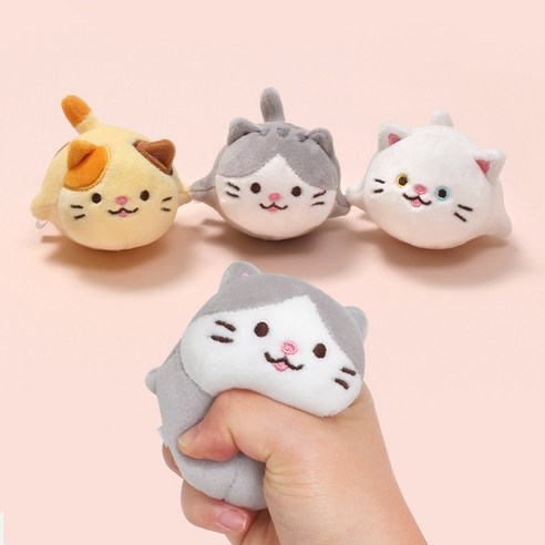 모찌타운 꾹꾹이 삼총사 스트레스 볼 스퀴시 촉감놀이, 오드+랜덤, 85mm