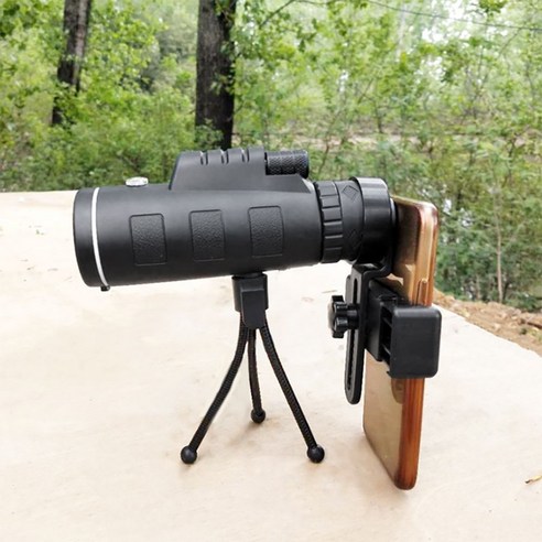 Acc 40배율 망원경 삼각대 세트 스마트폰 단망경 고배율 확대경 미니 소형 낚시 캠핑, 1