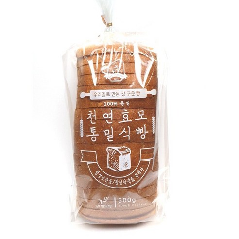 위밀 100% 통밀 천연효모 우리밀 통밀식빵500g 통밀빵, 1팩