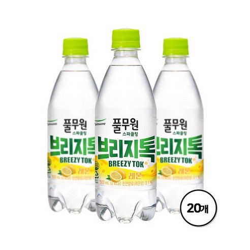 풀무원샘물 풀무원 탄산수 브리지톡 레몬 500mL, 20개