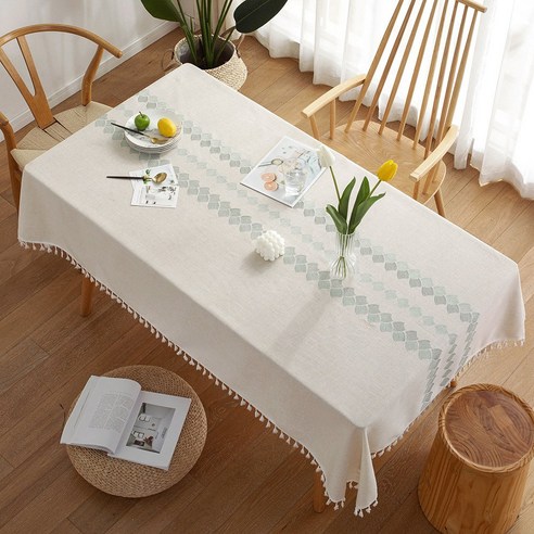 KORELAN 횡강 패션 심플한 전원풍 폴리에스테르 가정용 식탁보 테이블 식탁보, 끝없이 - 청색, 110*110cm