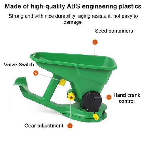 휴대용 비료살포기 원예 씨앗 수동 시더 정원 잔디용 녹는 눈 파종 5 기어 조절 가능 15L 용량, 1개