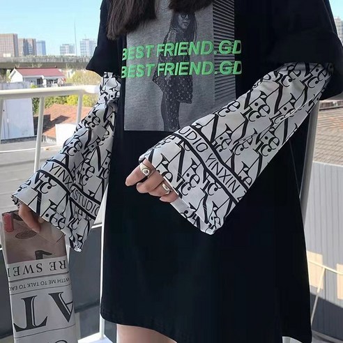 ZZJJC 큰 소매 쿨토시 자외선 차단 패션 와이드 팔 토시 라이더 런닝 아웃도어, NICE