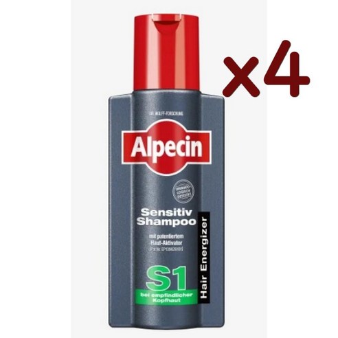 Alpecin 알페신 센서티브 S1 샴푸 250ml x4팩, 4개