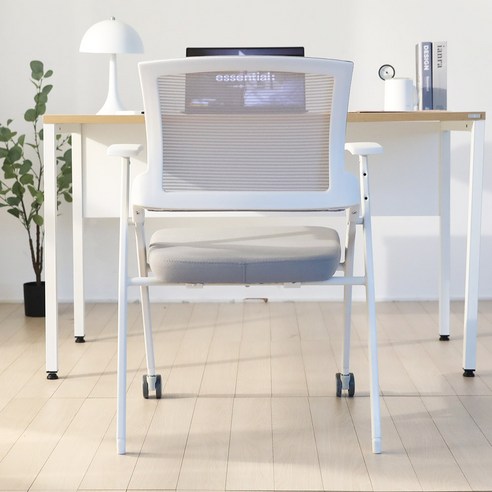 린백토리 LTY100S 서울대 학생 바퀴없는 허리 편한 공부 책상 사무실 회의실 접이식 메쉬 의자, 화이트 1개