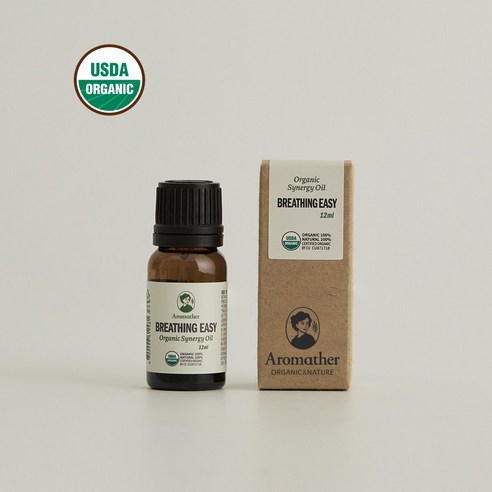 [아로마더] USDA 오가닉 브리딩 이지 시너지 오일 12ML 상쾌한 호흡 - 아로마오일 | 쿠팡