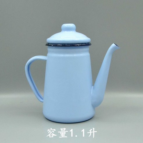 범랑주전자 일본식 냄비 일본 물끓이는 캠핑 티포트 가정용 난로 커피 레트로, 1.1리터빨간커피포트, 1개