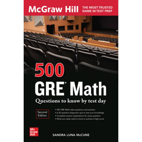 (영문도서) 500 GRE Math Questions to Know by Test Day Second Edition Paperback, McGraw-Hill Education, English, 9781264278190