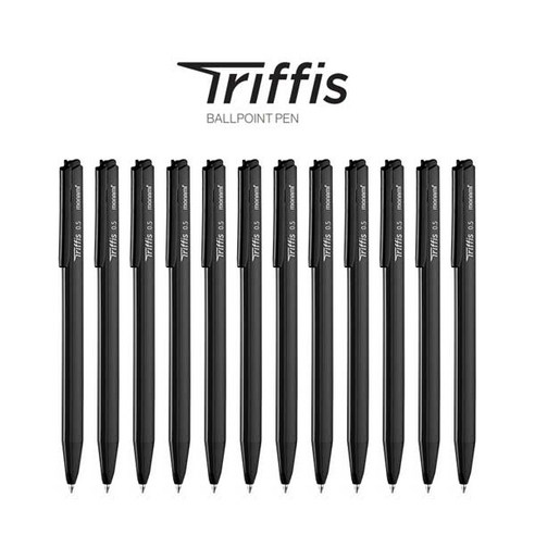 모나미 트리피스 유성볼펜 0.5 0.7 1.0mm 1타 12자루 삼각볼펜 휴대 용이, 0.5mm 블랙, 24개