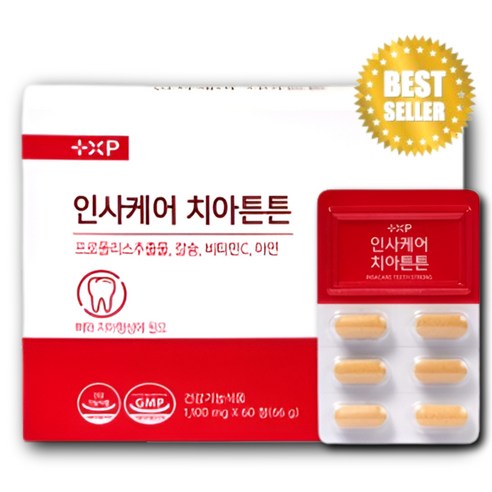 인사케어 프로폴리스 고함량 플라보노이드 20mg 칼슘 치아튼튼, 1개, 60정