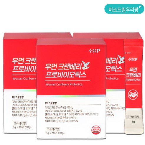 크렌베리 여성유산균 섬세한 케어 방광염 좋은 크랜베리영양제, 3세트, 30회분