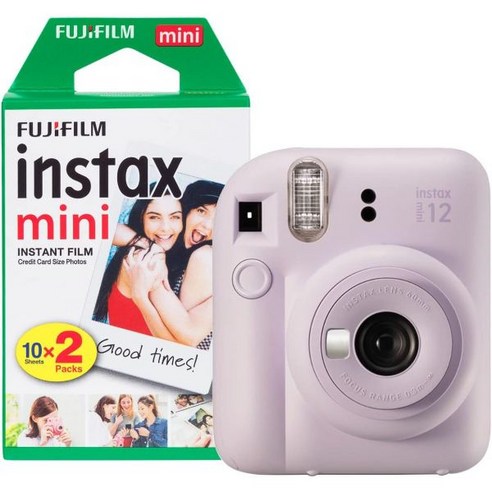 INSTAX 후지필름 인스탁스 미니 12 즉석 카메라필름 20매 포함 보라색 500101