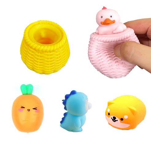 모던드로우 스트레스해소 주물럭 말랑이 키덜트 5P, 병아리세트