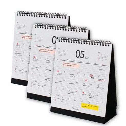 아이씨엘디자인 Desk Calendar 2022, BLACK, 3개