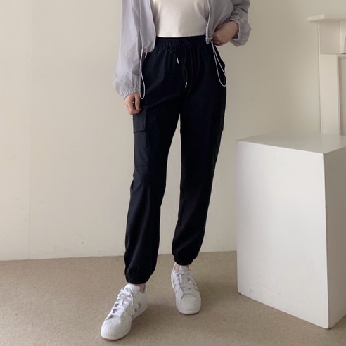 오로꼬 여성 아이스 스판 카고 조거팬츠 냉장고 쿨링