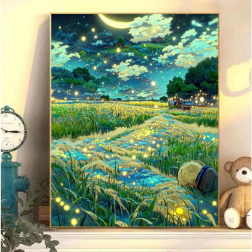 조이제이 21종 40x50 쉬운그림그리기 DIY 유화그리기세트 명화그리기, 009 밤풍경, 1개