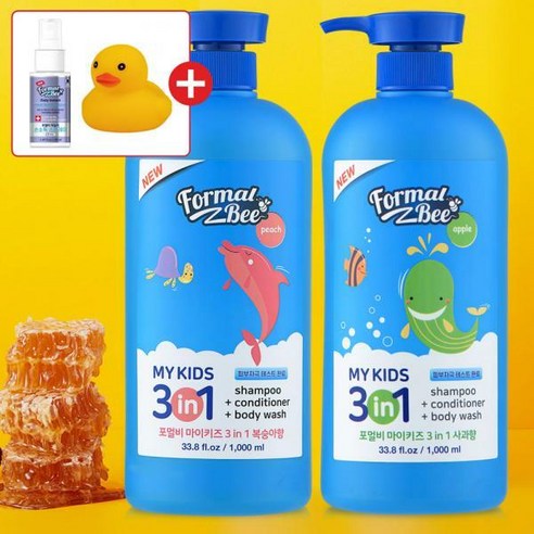 포멀비 키즈 3in1 대용량 샴푸 바디워시 1000ML, 1세트
