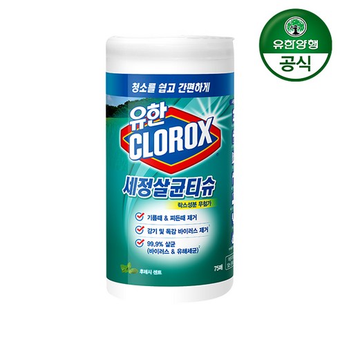 유한크로락스 세정살균티슈 후레시 센트, 559g, 6개