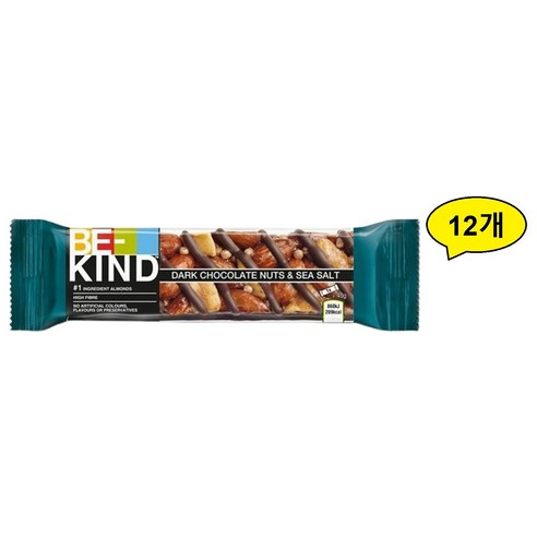 비카인드 다크초콜릿 씨솔트 견과류바, 40g, 12개