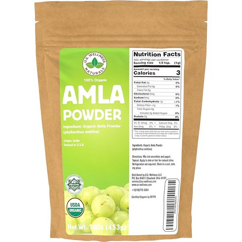 인도산 100% 암라 파우더 100g, 1개