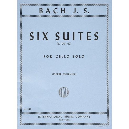 첼로 부품 Bach JS 첼로용 6 모음곡 BWV 1007 편곡 Fournier International Edition, 1개