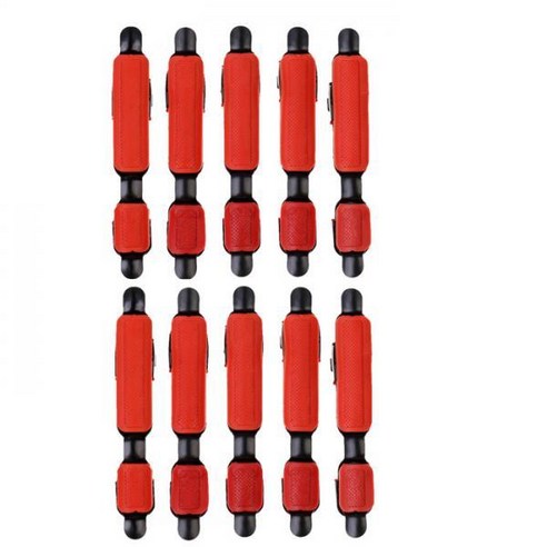 10Pcs 금속 고무 낚시 릴 좌석 스피닝 릴 좌석 낚싯대 클립, 설명, 블랙 레드
