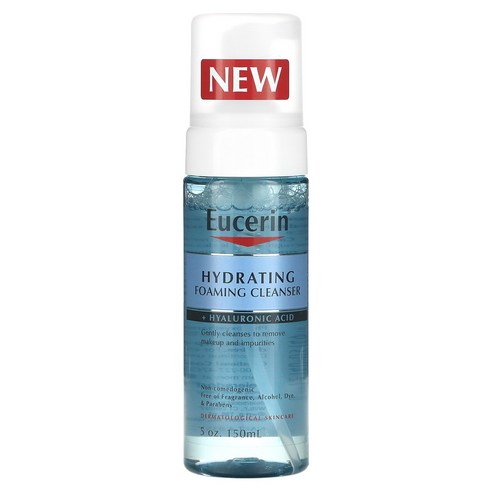 미국직구 Eucerin 유세린 하이드레이팅 히알루론산 포밍 클렌저 150ml 2팩, 2개 스트라이덱스