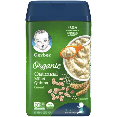 거버 오트밀 시리얼 분말 어린이식품 227g, 6개, 밀레트 + 퀴노아(Millet + Quinoa)