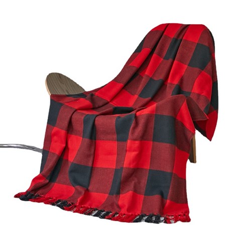 ANKRIC 입는담요 다기능 사무실 에어컨 담요 낮잠 담요 낮잠 소파 커버 담요 가을과 겨울 담요 격자 무늬 게으른 담요, 빨간색, 130*150 10CM