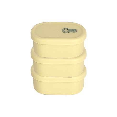 홈하우스 실리콘 스팀홀 밥용기 타원형 350ml, 3개, 라임