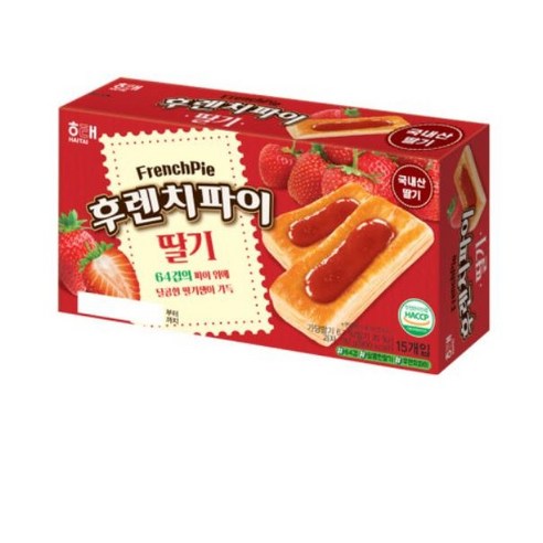 해태제과 후렌치파이 딸기, 192g, 4개