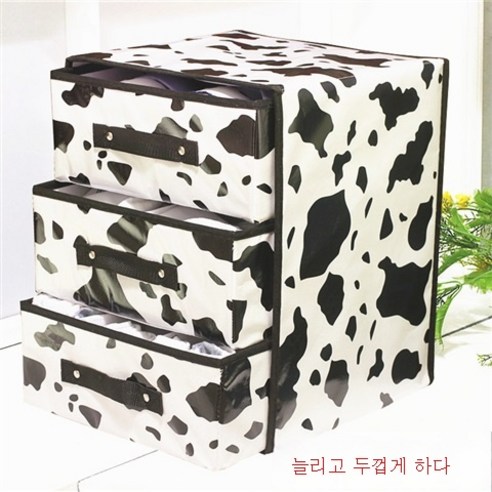 ZZJJC 키높이 내의 수납함 부직포 서랍식 브라타이즈 수납 정리함 내격 접이식 수납물상자, 라지 사이즈에 키높이, 두께 3단, 밀크우드 3단