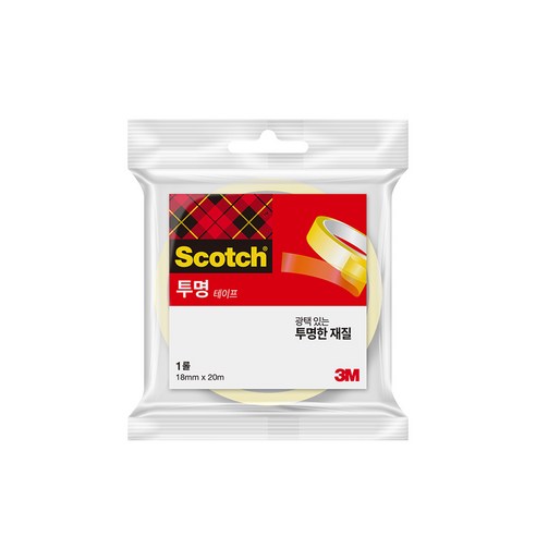 스카치 다용도 셀로판 테이프 리필 500 18mm x 20m, 투명색상, 3세트