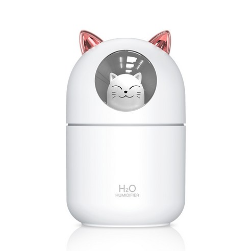 고양이 usb 미니 가습기 가정용 침실 정음 소형 데스크톱 창의 선물, 흰색