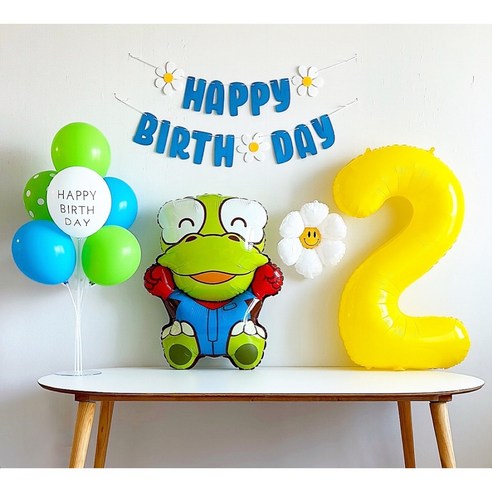 [하루비파티] 캐릭터풍선 두돌생일 생일파티세트, 크롱, 1개