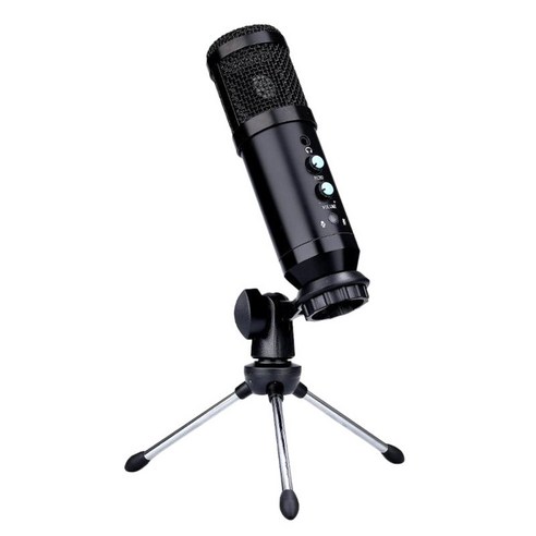 업그레이드된 192KHZ/24BIT 스튜디오 녹음 콘덴서 마이크 키트 카디오이드 마이크, 6.5in, 블랙, 플라스틱