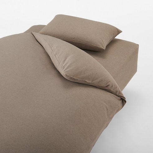 무인양품 MUJI 면 이불 커버 JDAR3A1A, 멜란지 브라운
