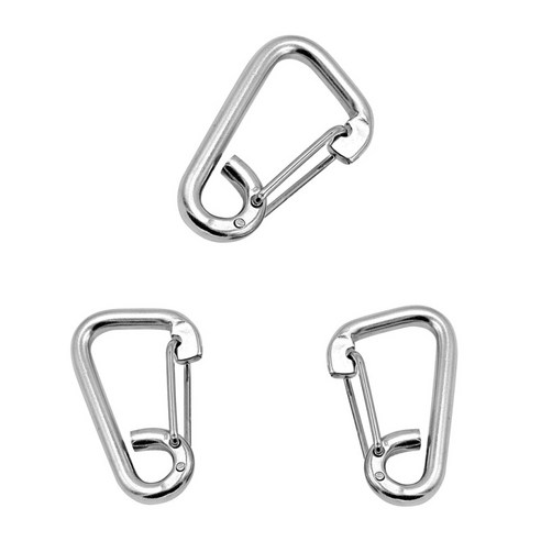 3 조각 304 스테인레스 스틸 스프링 후크 Carabiner 클립 키 체인 M6 M8 M10, 실버