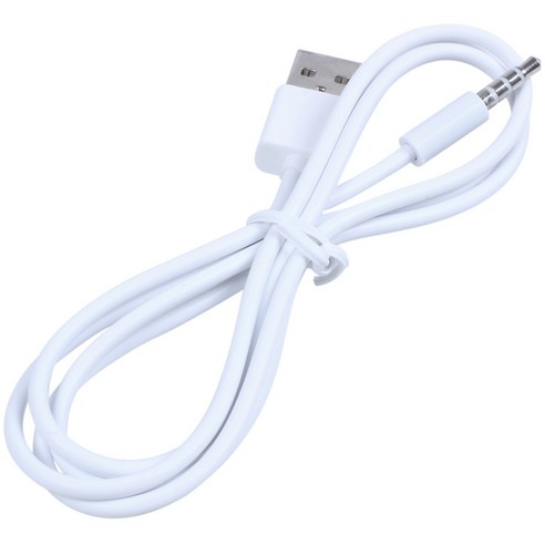 3.5mm의 플러그 오디오 AUX는 USB 2.0 플러그 어댑터 케이블 1M 화이트 충전, 하나, 보여진 바와 같이