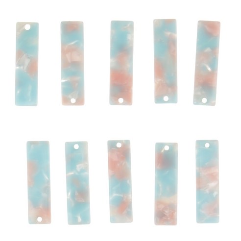 FCSHOP 10Pcs 직사각형 귀걸이 펜던트 DIY 쥬얼리 공예품 만들기 찾기, 라이트 블루, 35x10mm, 아세테이트 시트