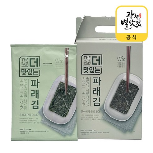 광천 별맛 더 맛있는 파래김 전장용 20g 10봉, 1개
