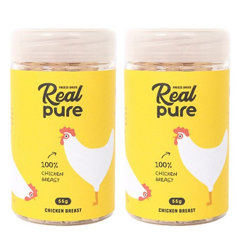 리얼퓨어FD 동결건조 고양이 간식 큐브 55g, 닭가슴살, 2개