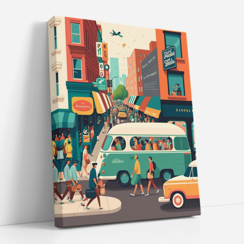 아트앤코 인테리어 캔버스 액자 50x40cm, 활기찬 도시의 사이드 2